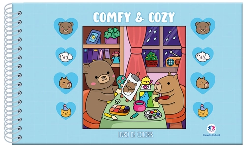 LIVRO COMFY E COZY MOMENTS CAPA DURA C/ 5 CANETAS