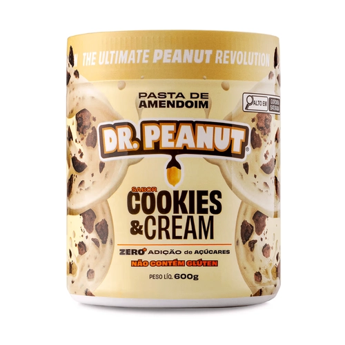 PASTA DE AMENDOIM DR PEANUT COOKIES E CREAM 600G