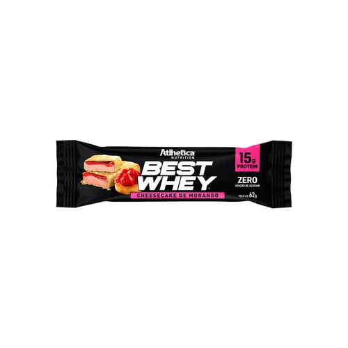 BARRA WHEY BEST CHEESECAKE MORANGO ATLHETICA 62G (12)