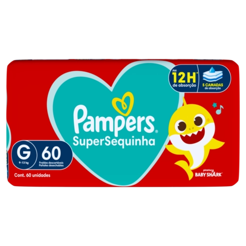 FRALDA PAMPERS SUPERSEQUINHA G C/60