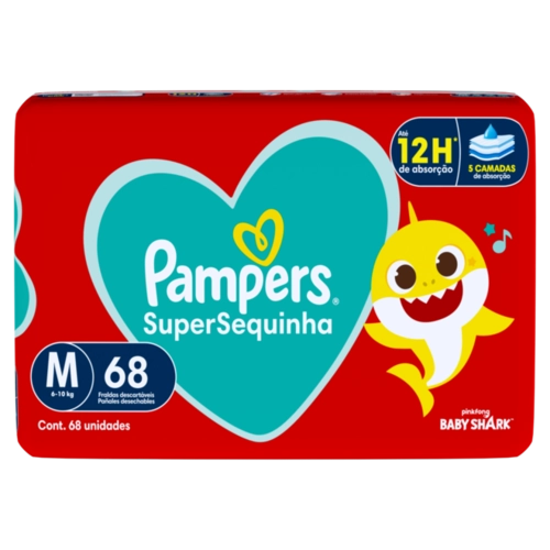FRALDA PAMPERS SUPERSEQUINHA M C/68