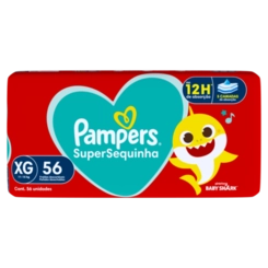 FRALDA PAMPERS SUPERSEQUINHA XG COM 56 UNIDADES