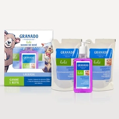 KIT GRANADO BABHO DE BEBE LAVANDA 250ML+ 2 REFIS DE 250ML