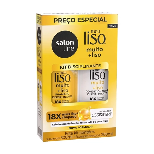 KIT SHAMPOO 300ML + CONDICIONADOR 200ML SALON LINE - MEU LISO MUITO + LISO