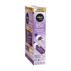 KIT SALON LINE SHAMPOO 300ML +CONDICIONADOS 200ML  HIDRATACAO ANTIFRIZZ MEU LISO