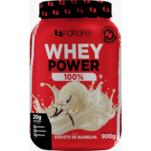 WHEY FARLIFE 100% BAUNILHA 900G