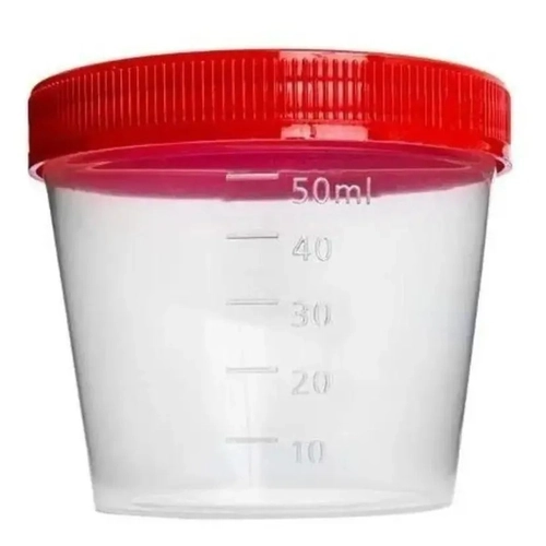 COLETOR UNIVERSAL ESTERIL TAMPA VERMELHA 50ML