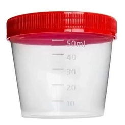COLETOR UNIVERSAL ESTERIL TAMPA VERMELHA 50ML