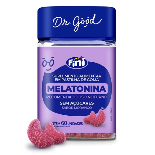 Melatonina Dr. Good Fini Morango 60 Gomas