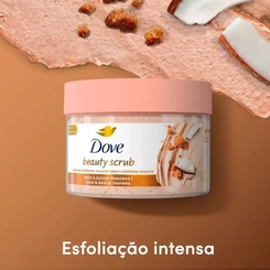 SABONETE ESFOLIANTE DOVE BEAUTY SCRUB COCO E ACUCAR MASCAVO 280G