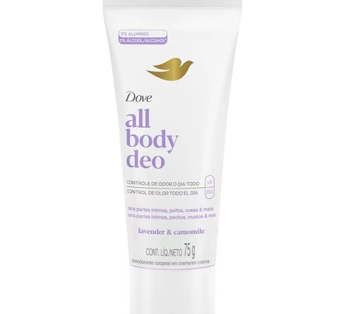 DESODORANTE CORPORAL CREME DOVE ALL BODY LAVENDER E CAMOMILE 75G