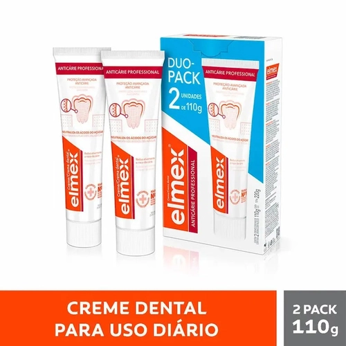 CREME DENTAL ELMEX ANTICARIES PROFESSIONAL 110G 2 UNIDADES