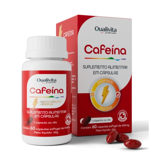 CAFEÍNA QUALIVITA 500MG 60 CÁPSULAS