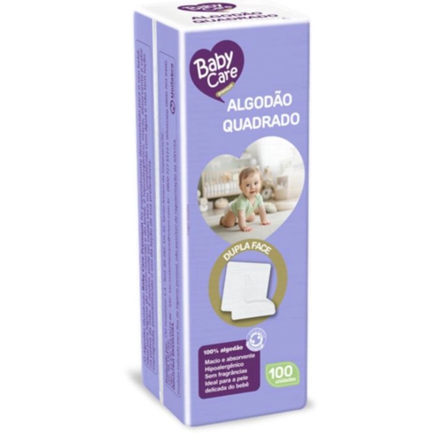 ALGODAO QUADRADO BABY CARE COM 100 UNIDADES