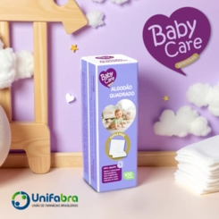 ALGODAO QUADRADO BABY CARE COM 100 UNIDADES