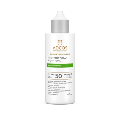 PROTETOR SOLAR FACIAL ADCOS AQUA FLUID FOTOPROTEÇÃO DIÁRIA FPS50 100ML