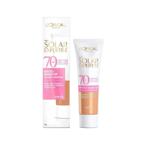PROTETOR SOLAR LOREAL PARIS SOLAR EXPERTISE EFEITO MAKE UP COR 2.0 FPS70 30G