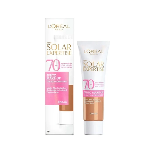 PROTETOR SOLAR LOREAL PARIS SOLAR EXPERTISE EFEITO MAKE UP COR 4.0 FPS70 30G