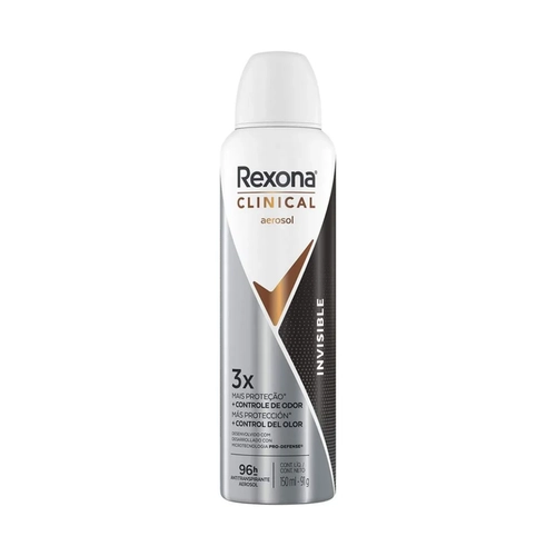 DESODORANTE REXONA AEROSOL CLINICAL INVISIBLE 96H 150ML