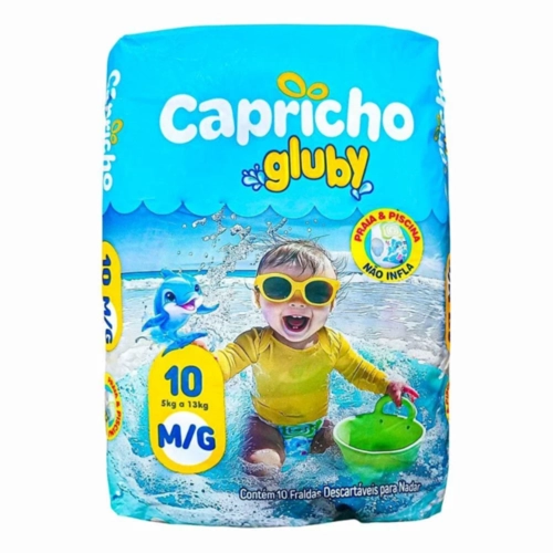 FRALDA CAPRICHO GLUBY REGULAR M/G COM 10 UNIDADES