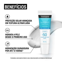 Protetor Solar Facial Neutrogena Sun Fresh Hydro Boost FPS50 40ml