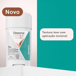 DESODORANTE STICK REXONA CLINICAL FEM REFRESH 58G