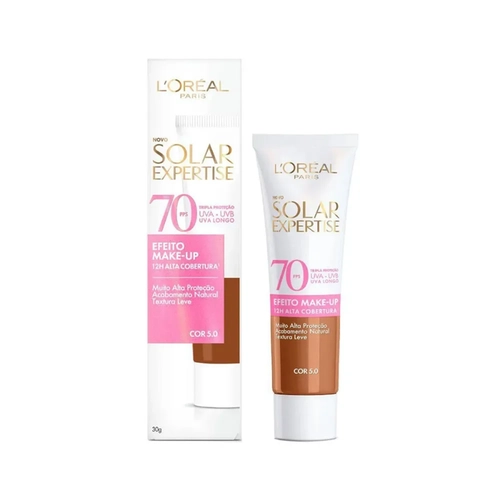 PROTETOR SOLAR LOREAL PARIS SOLAR EXPERTISE EFEITO MAKE UP COR 5.0 FPS70 30G