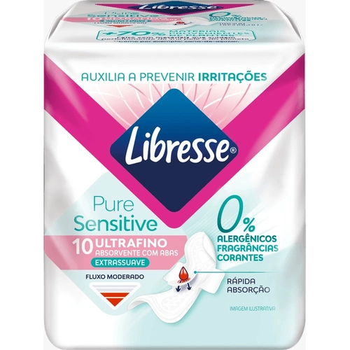 ABSORVENTE DIA LIBRESSE ULTRAFINO EXTRA SUAVE COM ABAS 10 UNIDADES