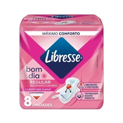 ABSORVENTE DIA LIBRESSE BOM DIA SUAVE COM ABAS COM 8 UNIDADES
