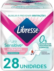 ABSORVENTE DIA LIBRESSE PURE SENSITIVE ULTRAFINO EXTRA SUAVE COM 28 UNIDADES