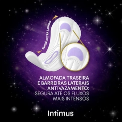 ABSORVENTE INTIMUS NOTURNO LONGA EXTRA SUAVE COM ABAS COM 10 UNIDADES