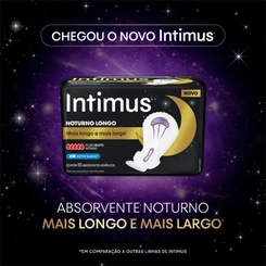 ABSORVENTE INTIMUS NOTURNO LONGA EXTRA SUAVE COM ABAS COM 10 UNIDADES