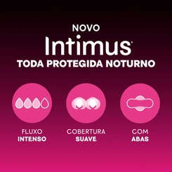 Absorvente Intimus Noturno Toda Protegida Cobertura seca Com Abas 45 unidades