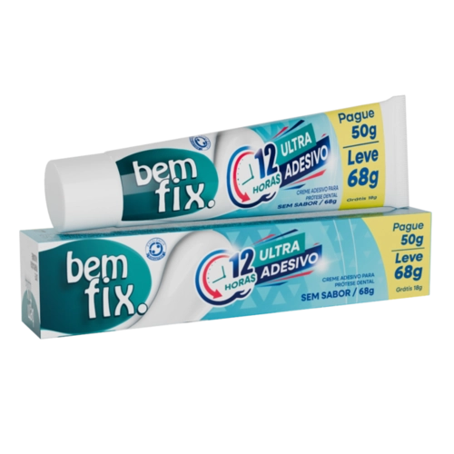 CREME FIXADOR BEMFIX SEM SABOR 68G PAGUE 50G
