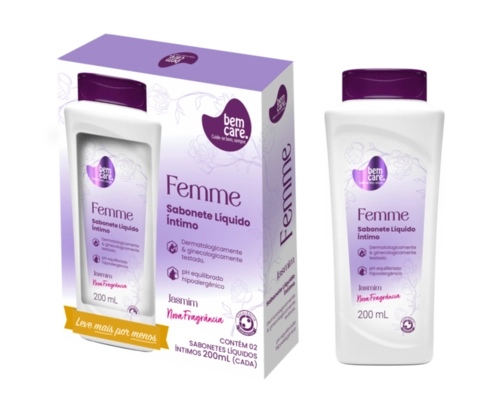 SABONETE INTIMO BEM CARE JASMIM LV2 PG1 200ML