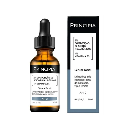 Sérum Facial Principia AH-2 Ácidos Hialurônicos +B5 Hidratante Antissinais 30ml