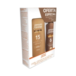 KIT CENOURA E BRONZE OLEO SPRAY BRONZEADOR FPS6 110ML + PROTETOR C/ COR FPS15 110ML