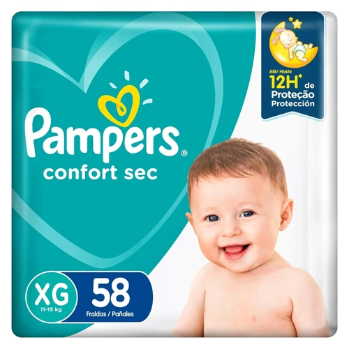 FRALDA PAMPERS CONFORTSEC SUPER TAMAMHO XG COM 58 UNIDADES
