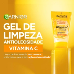 GEL DE LIMPEZA GARNIER UNIFORM&MATTE VITAMINA C 150GR