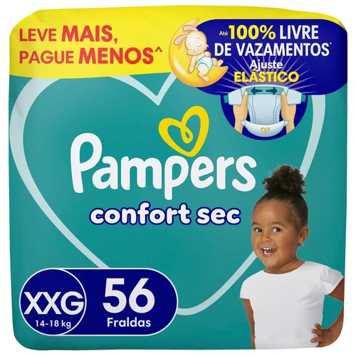 FRALDA PAMPERS CONFORTSEC SUPER XXG 56 UNIDADES