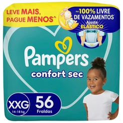 FRALDA PAMPERS CONFORTSEC SUPER XXG 56 UNIDADES