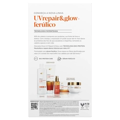 KIT DOVE UV REPAIR E GLOW FERULICO SHAMPOO 350ML + CONDICIONADOR 150ML