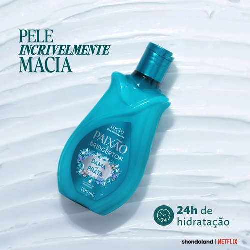 LOÇÃO HIDRATANTE CORPORAL PAIXÃO E BRIDGERTON DAMA DE PRATA 200ML