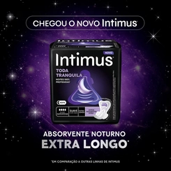 ABSORVENTE INTIMUS NOTURNO TODA TRANQUILA SUAVE COM ABAS COM 8 UNIDADES