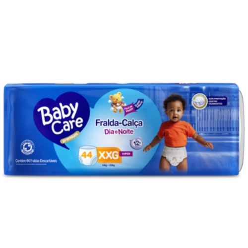FRALDA BABY CARE PANTS HIPER XXG COM 44 UNIDADES