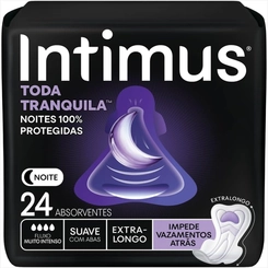 ABSORVENTE INTIMUS TODA TRANQUILA NOTURNO EXTRA LONGO COM ABAS 24 UNIDADES