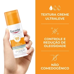 PROTETOR SOLAR FACIAL GEL CREME EUCERIN TOQUE SECO ANTIOLEOSIDADE FPS60 52G