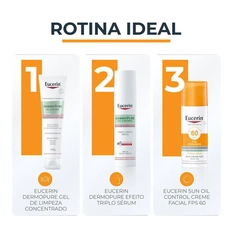 PROTETOR SOLAR FACIAL GEL CREME EUCERIN TOQUE SECO ANTIOLEOSIDADE FPS60 52G