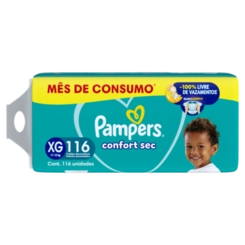 FRALDA PAMPERS CONFORTSEC JUMBO TAMANHO XG COM 116 UNIDADES