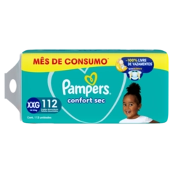 FRALDA PAMPERS CONFORTSEC JUMBO TAMANHO XXG COM 112 UNIDADES
